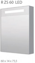 INTEDOOR zrcadlová skříňka R ZS 60 LED - osvětlení LD, vlevo, zásuvka, vypínač